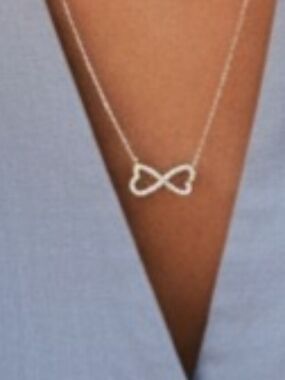 925 Sterling Silver & CZ Infinity Necklace